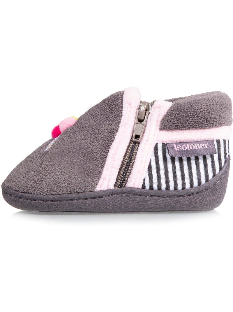 Pantofole stivaletti suola antiscivolo neonato bambina Grigio grigio - Kiabi