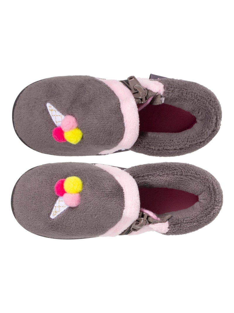 Pantofole stivaletti suola antiscivolo neonato bambina Isotoner Grigio grigio - Kiabi