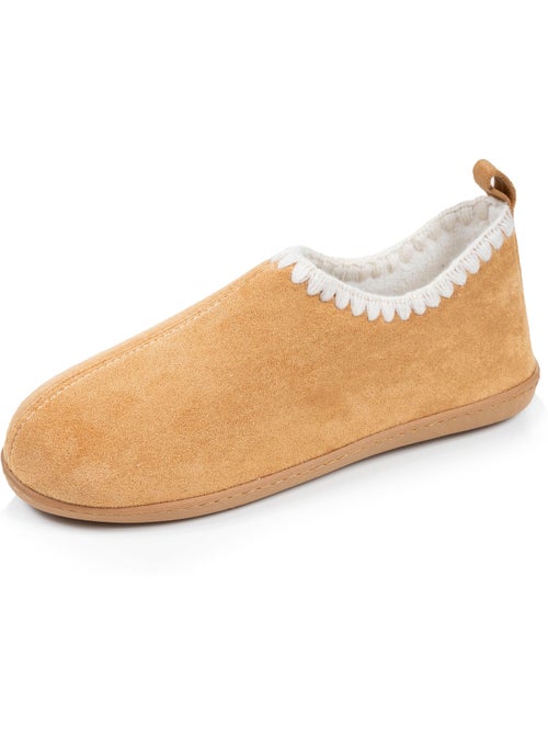 Pantofole stivaletti suola in pelle scamosciata per un donna Isotoner - Kiabi