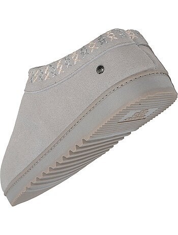 Pantofole stivaletti tomaia in pelle, suola comfort donna isotoner