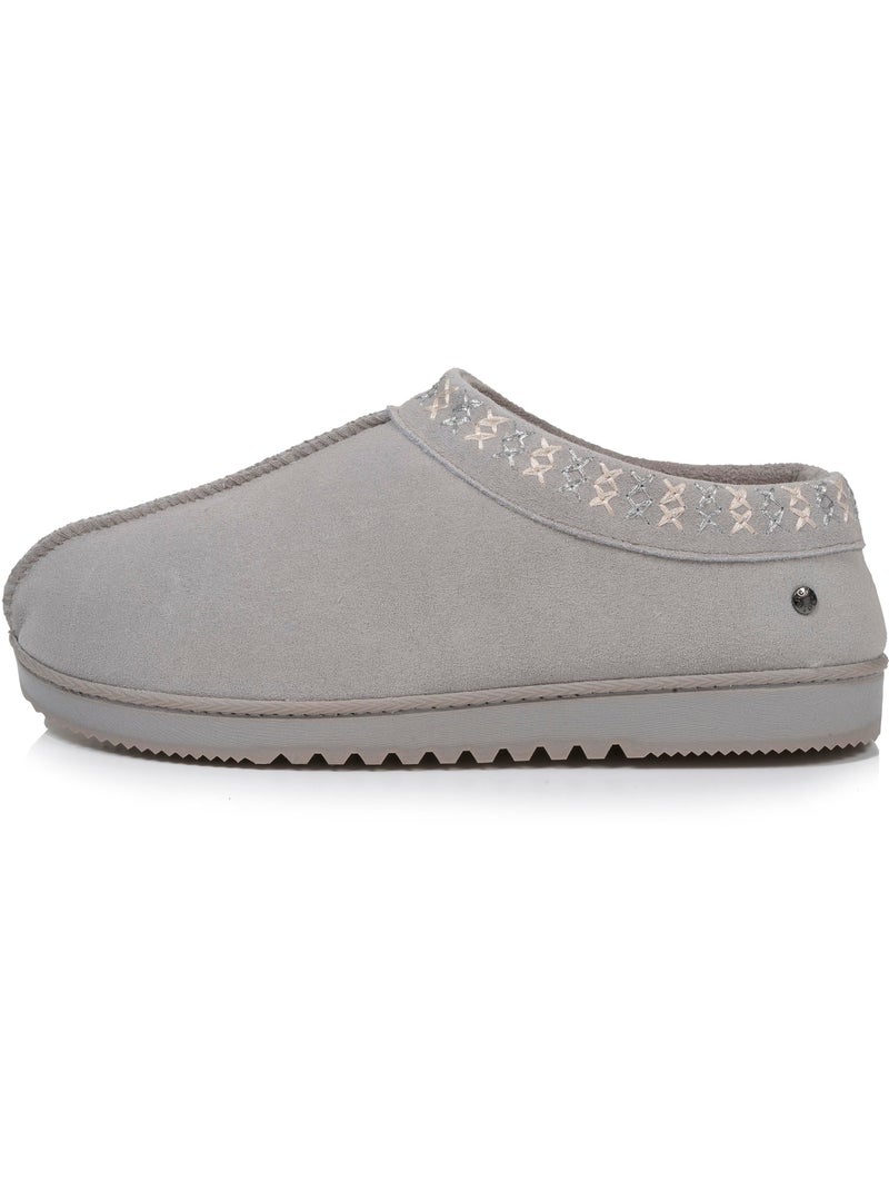 Pantofole stivaletti tomaia in pelle, suola comfort donna isotoner Grigio grigio - Kiabi