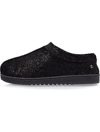 Pantofole stivaletti tomaia in pelle, suola comfort donna isotoner