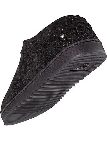 Pantofole stivaletti tomaia in pelle, suola comfort donna isotoner