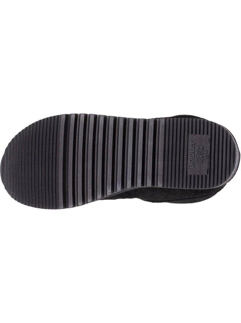 Pantofole stivaletti tomaia in pelle, suola comfort donna isotoner Nero Grigio Nero - Kiabi