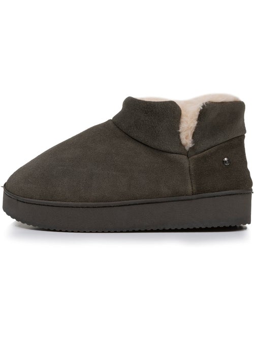 Pantofole stivaletti tomaia in pelle, suola con plateau donna isotoner - Kiabi Pantofole stivaletti tomaia in pelle, suola con plateau donna isotoner - Kiabi