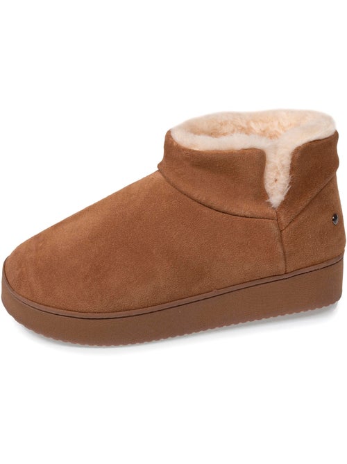 Pantofole stivaletti tomaia in pelle, suola con plateau donna isotoner - Kiabi Pantofole stivaletti tomaia in pelle, suola con plateau donna isotoner - Kiabi
