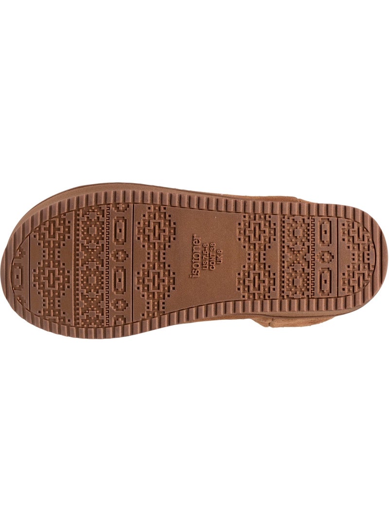 Pantofole stivaletti tomaia in pelle, suola con plateau donna isotoner Cammello - Kiabi