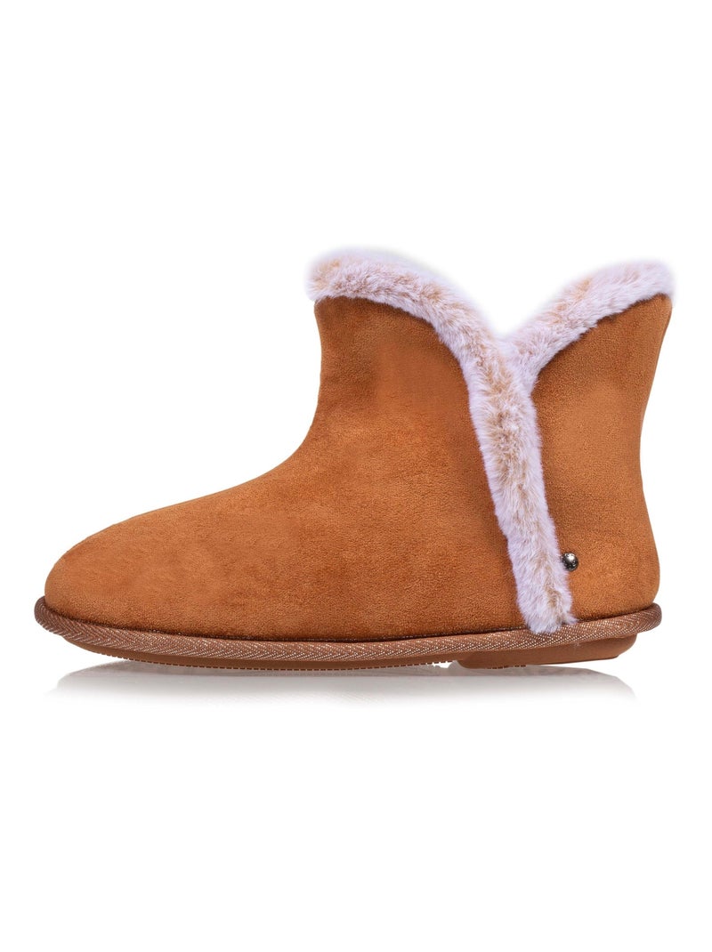 Pantofole stivaletti ultraconfortevole e caldo, con fodera e donna Isotoner Cammello - Kiabi