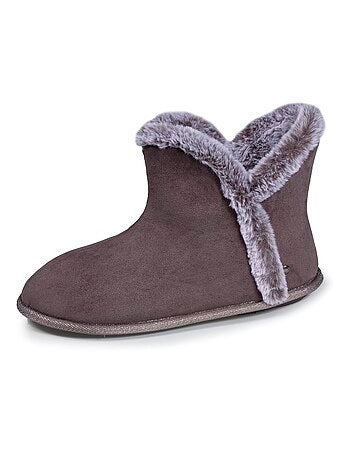 Pantofole stivaletti ultraconfortevole e caldo, con fodera e donna Isotoner