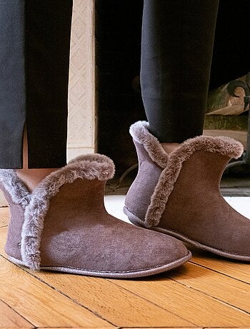Pantofole stivaletti ultraconfortevole e caldo, con fodera e donna Isotoner