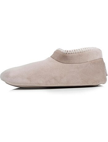 Pantofole stivaletti velluto, suola in gomma antiscivolo donna Isotoner