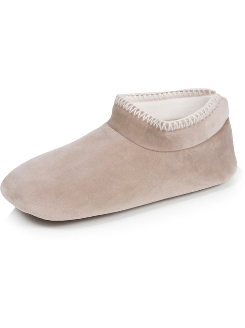 Pantofole stivaletti velluto, suola in gomma antiscivolo donna Isotoner - Kiabi
