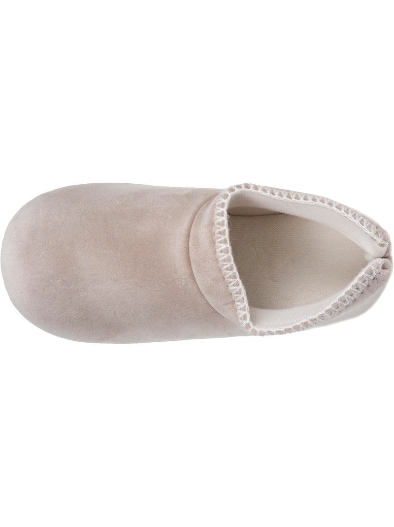 Pantofole stivaletti velluto, suola in gomma antiscivolo donna Isotoner Beige - Kiabi