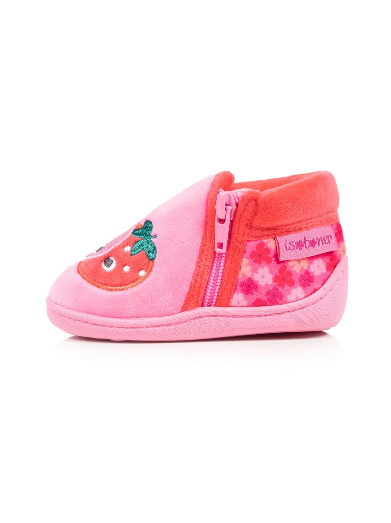 Pantofole stivaletti velour, supporto rinforzato, chiusura a neonato bambina Isotoner Rosa - Kiabi