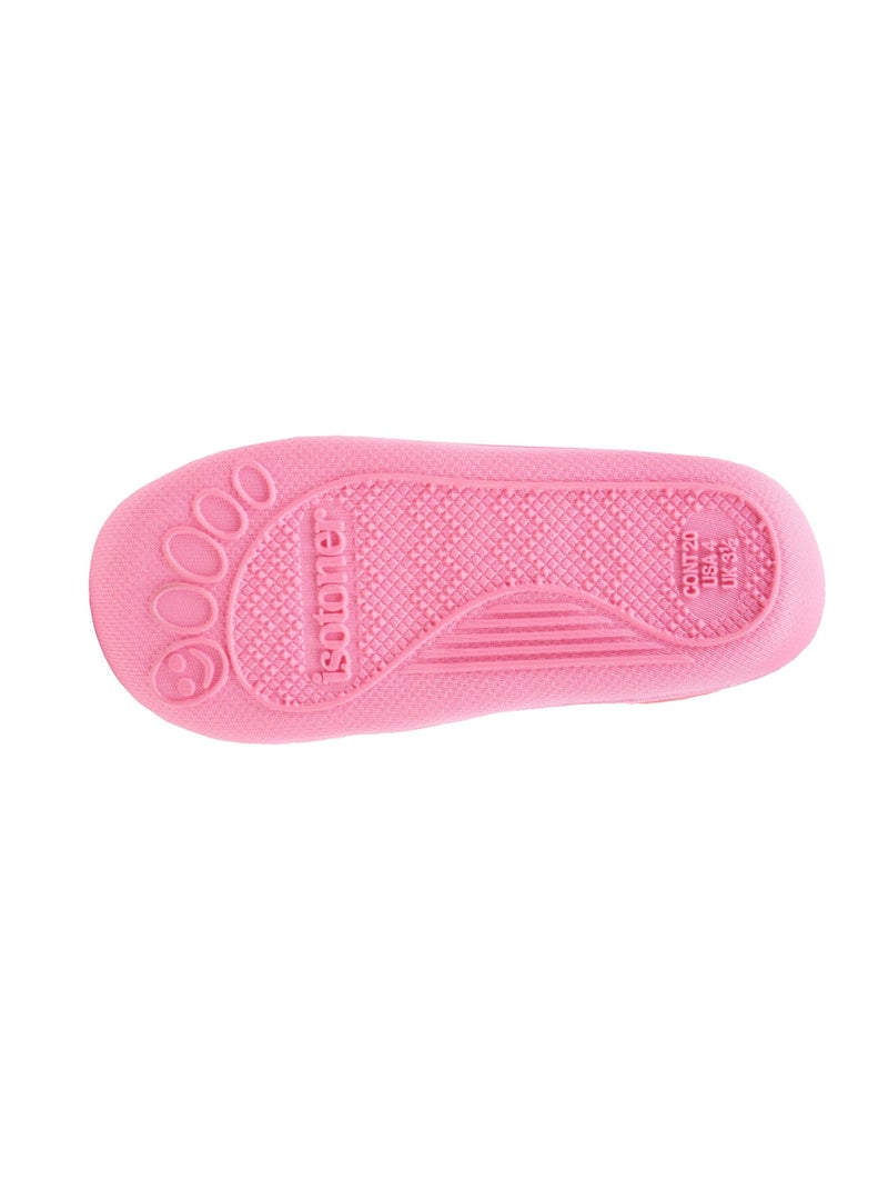 Pantofole stivaletti velour, supporto rinforzato, chiusura a neonato bambina Isotoner Rosa - Kiabi