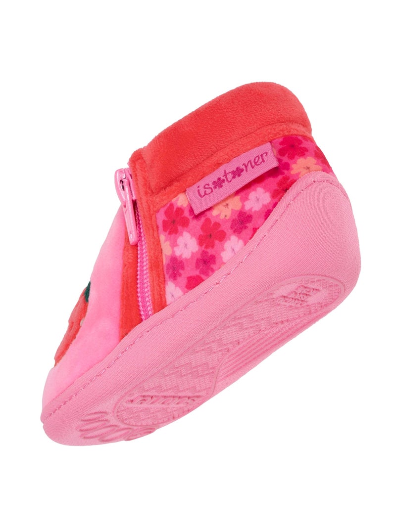 Pantofole stivaletti velour, supporto rinforzato, chiusura a neonato bambina Isotoner Rosa - Kiabi