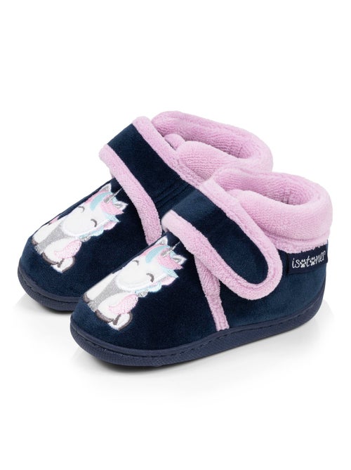 Pantofole stivaletti velour, supporto rinforzato, chiusura in neonato bambina Isotoner - Kiabi