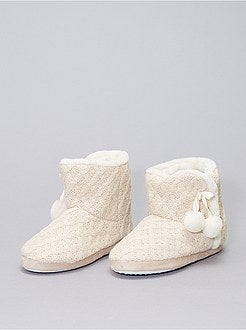 Pantofole stivaletto all'uncinetto imbottite - Kiabi