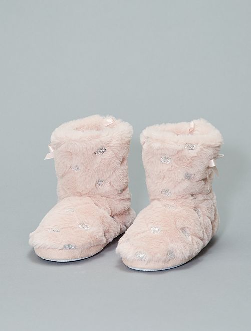 Pantofole stivaletto con paillette - rosa - Kiabi - 10.00€