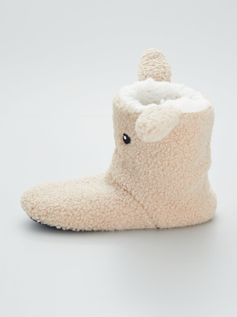Pantofole stivaletto coniglio BEIGE - Kiabi