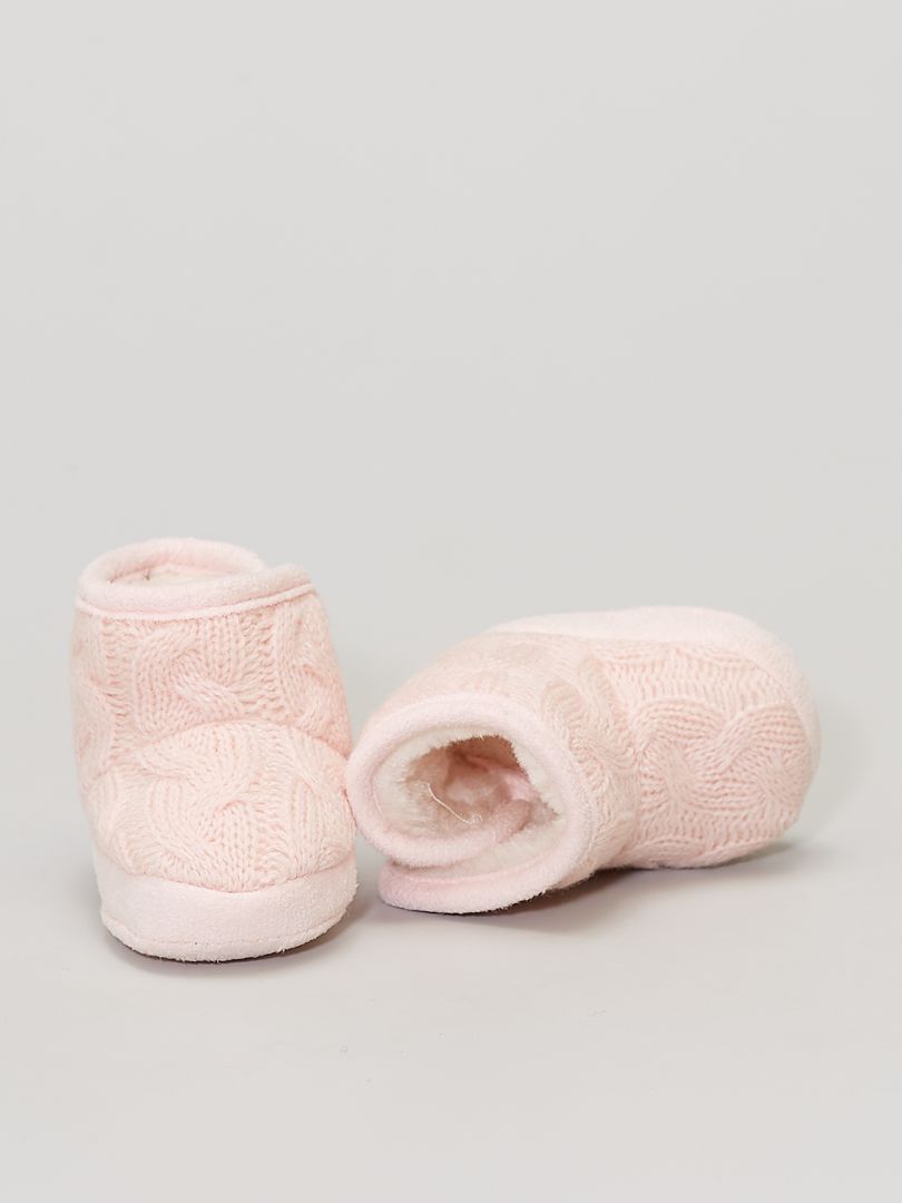 Pantofole stivaletto in maglia imbottite rosa - Kiabi