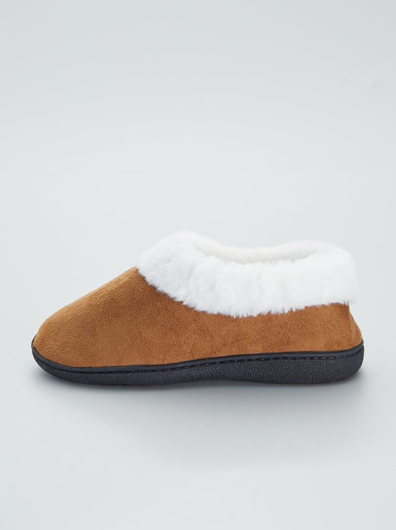 Pantofole stivalino foderate di pelliccia cammello - Kiabi
