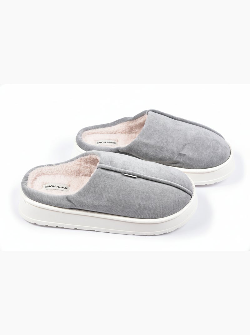 Pantofole tipo sabot uomo velluto a coste MU10121 Grigio - Kiabi