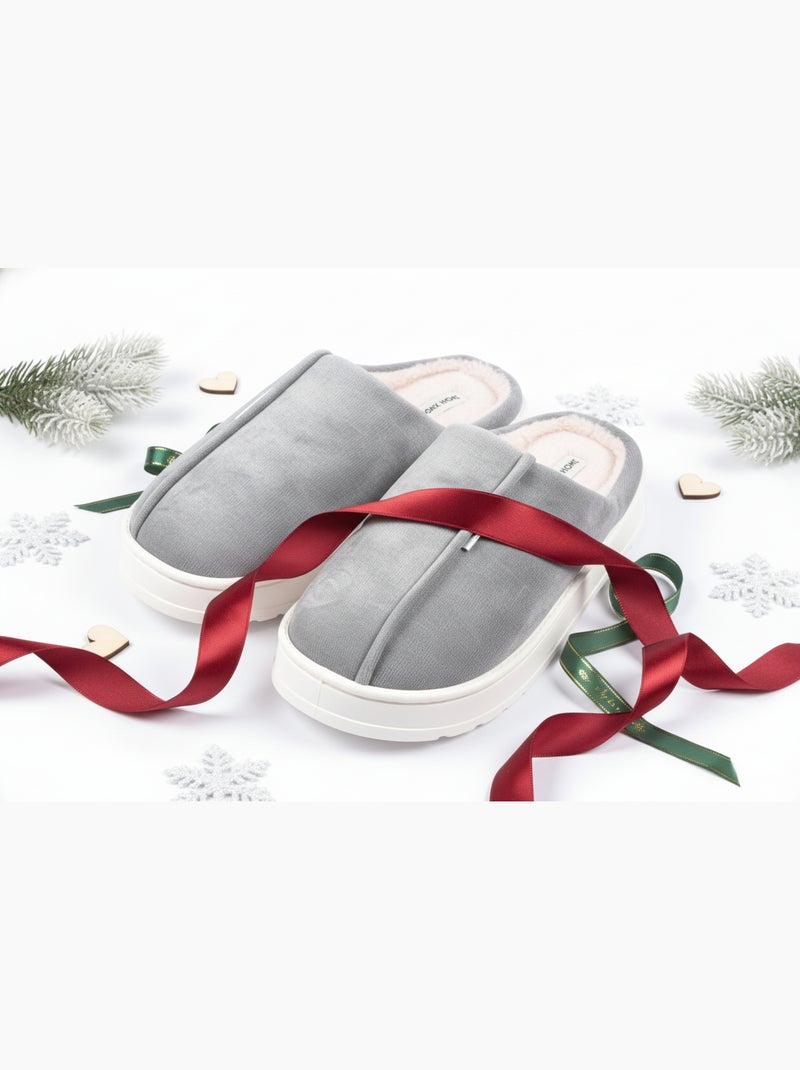 Pantofole tipo sabot uomo velluto a coste MU10121 Grigio - Kiabi