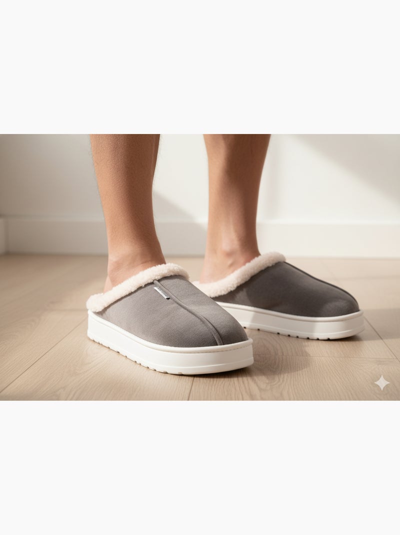 Pantofole tipo sabot uomo velluto a coste MU10121 Marrone - Kiabi