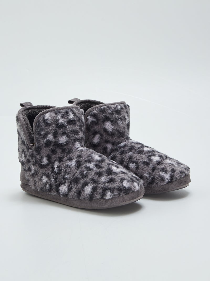 Pantofole tipo stivaletto nero - Kiabi