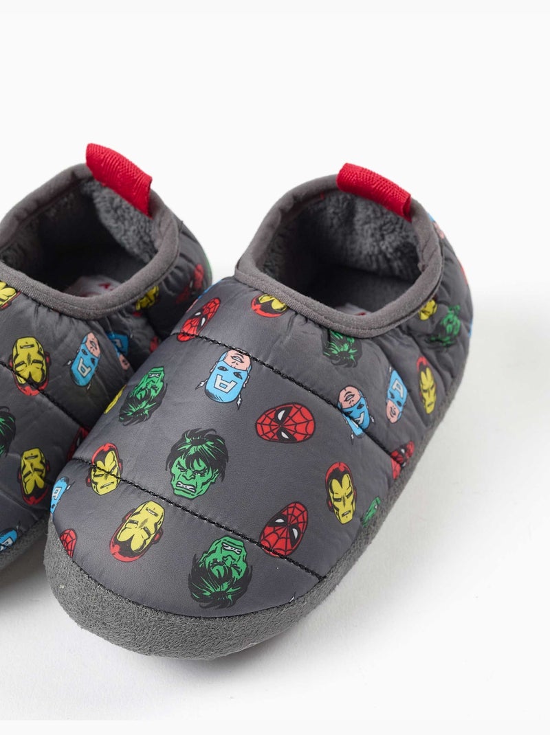 Pantofole trapuntate con stampa avengers e fodera in sherpa Grigio scuro - Kiabi