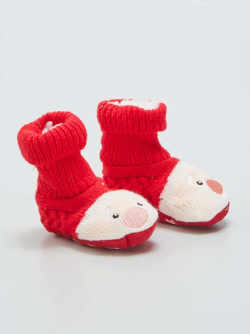 Pantofole tricot ROSSO - Kiabi