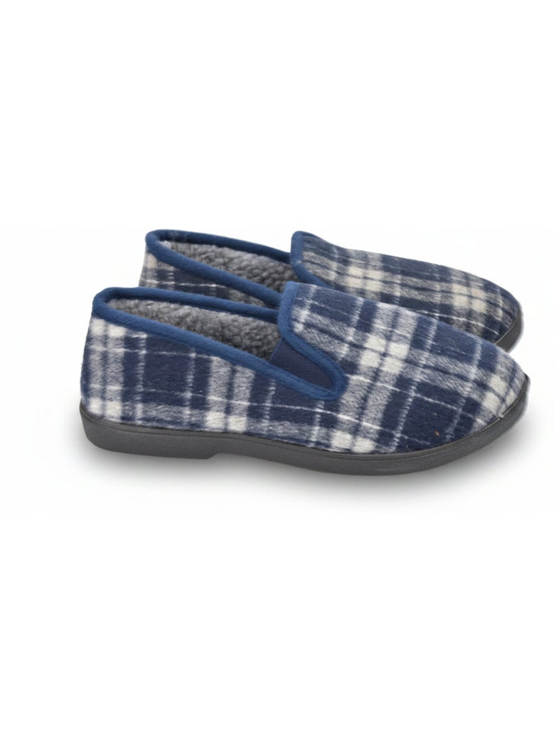 Pantofole uomo charentaises scozzesi antiscivolo ozabi Blu marino - Kiabi