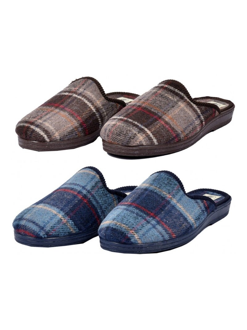 Pantofole uomo Comfort e Qualità Superiore - Confezione da 2 Blu Marrone - Kiabi