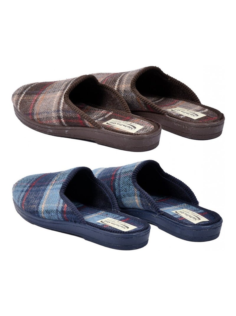 Pantofole uomo Comfort e Qualità Superiore - Confezione da 2 Blu Marrone - Kiabi