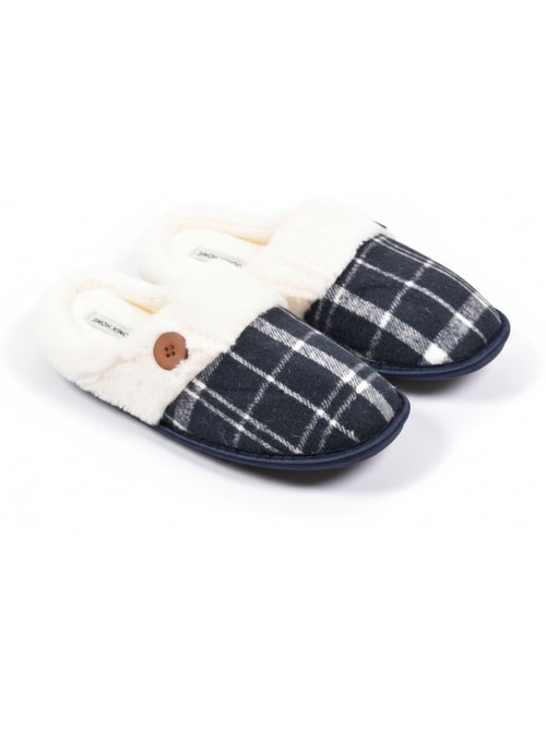 Pantofole uomo Jacquard scozzese MU9732 - Kiabi