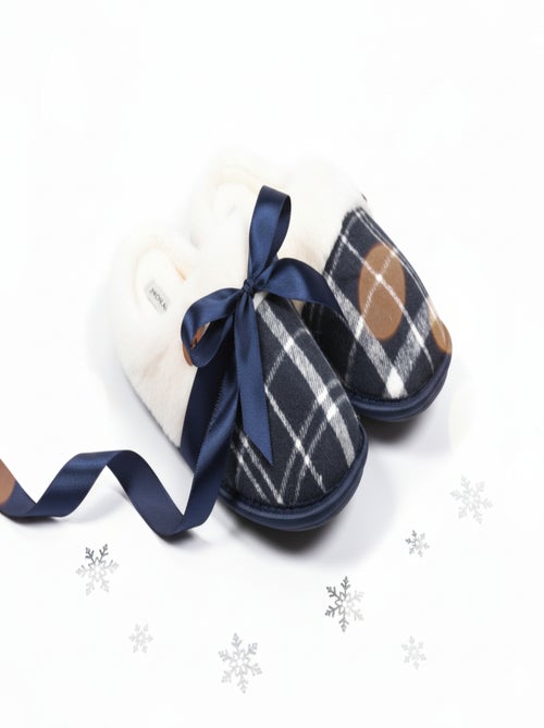 Pantofole uomo Jacquard scozzese MU9732 - Kiabi