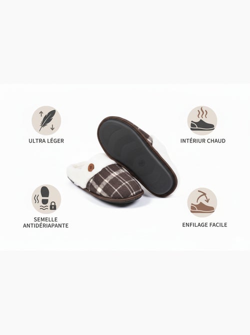 Pantofole uomo Jacquard scozzese MU9732 - Kiabi