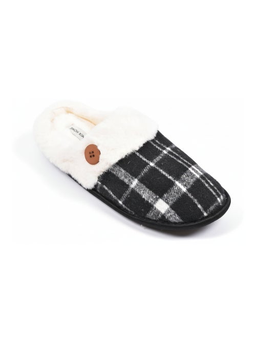 Pantofole uomo Jacquard scozzese MU9732 - Kiabi