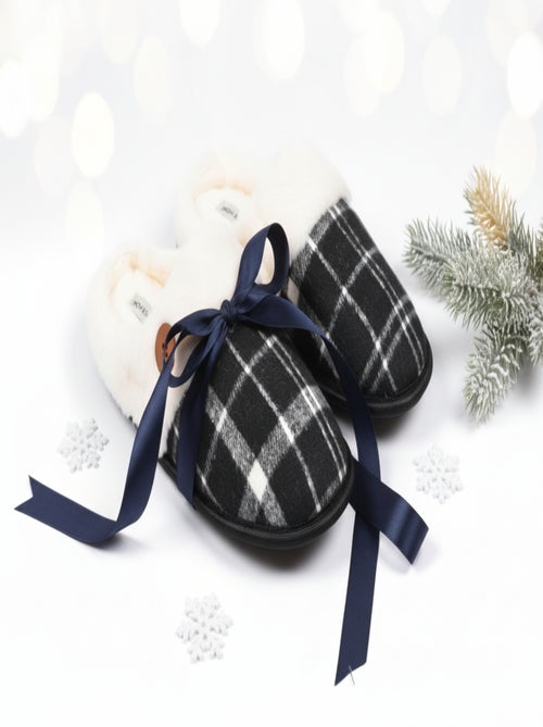 Pantofole uomo Jacquard scozzese MU9732 - Kiabi