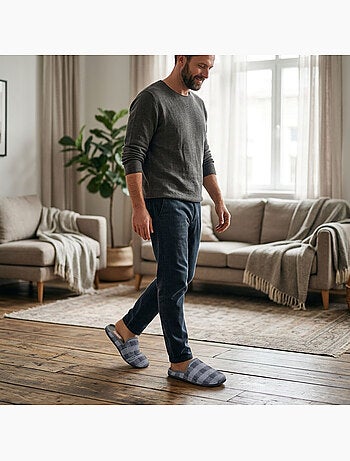 Pantofole Uomo Mule Calde Antiscivolo Comfort OZABI