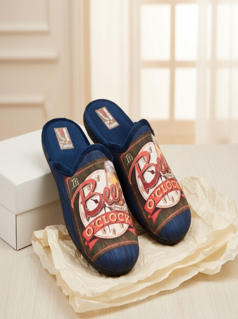 Pantofole Uomo Mule Fantasia PHOTOPRINT Blu Multicolore - Kiabi