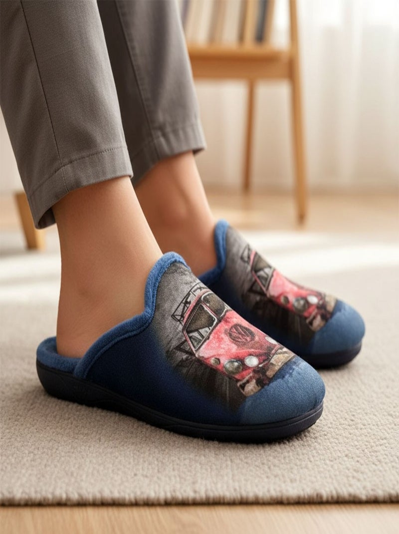 Pantofole Uomo Mule Fantasia PHOTOPRINT Blu Rosso - Kiabi