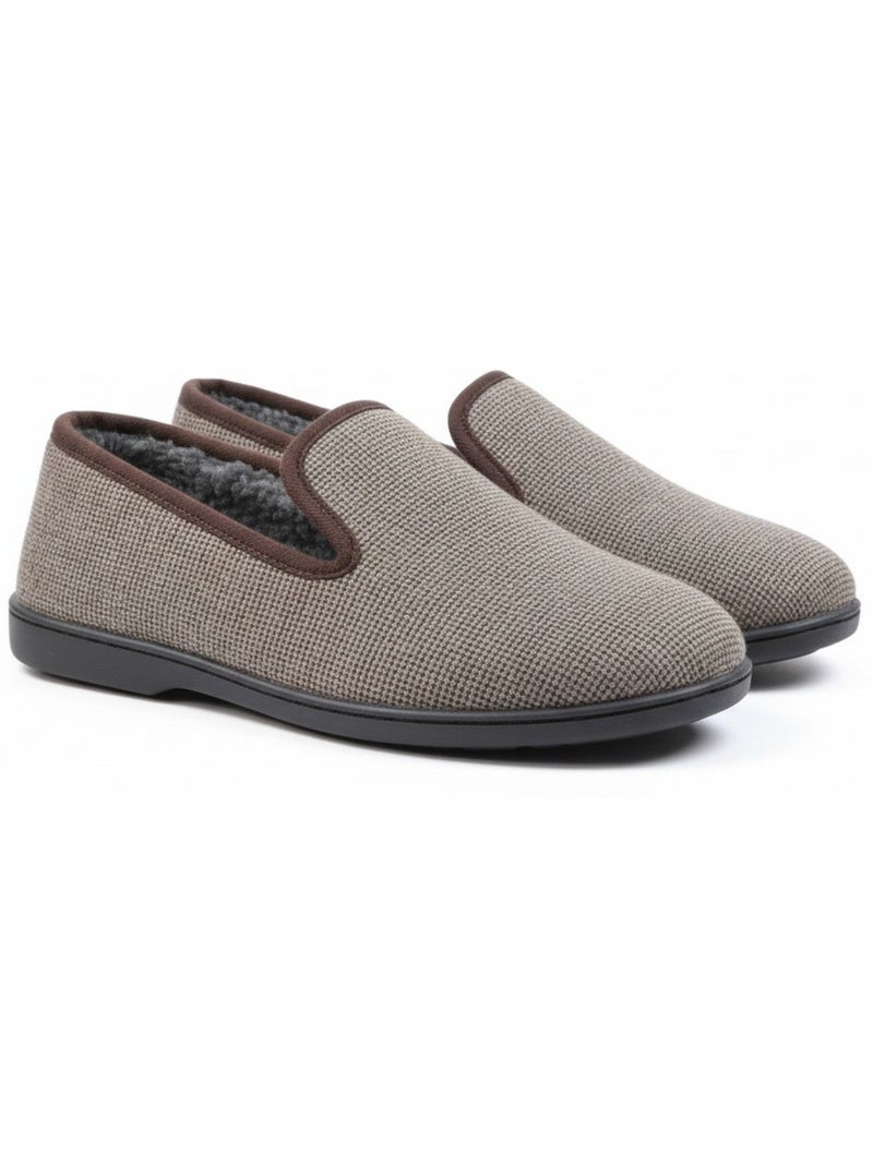 Pantofole uomo ozabi antiscivolo a quadri, suola estraibile Gesso - Kiabi
