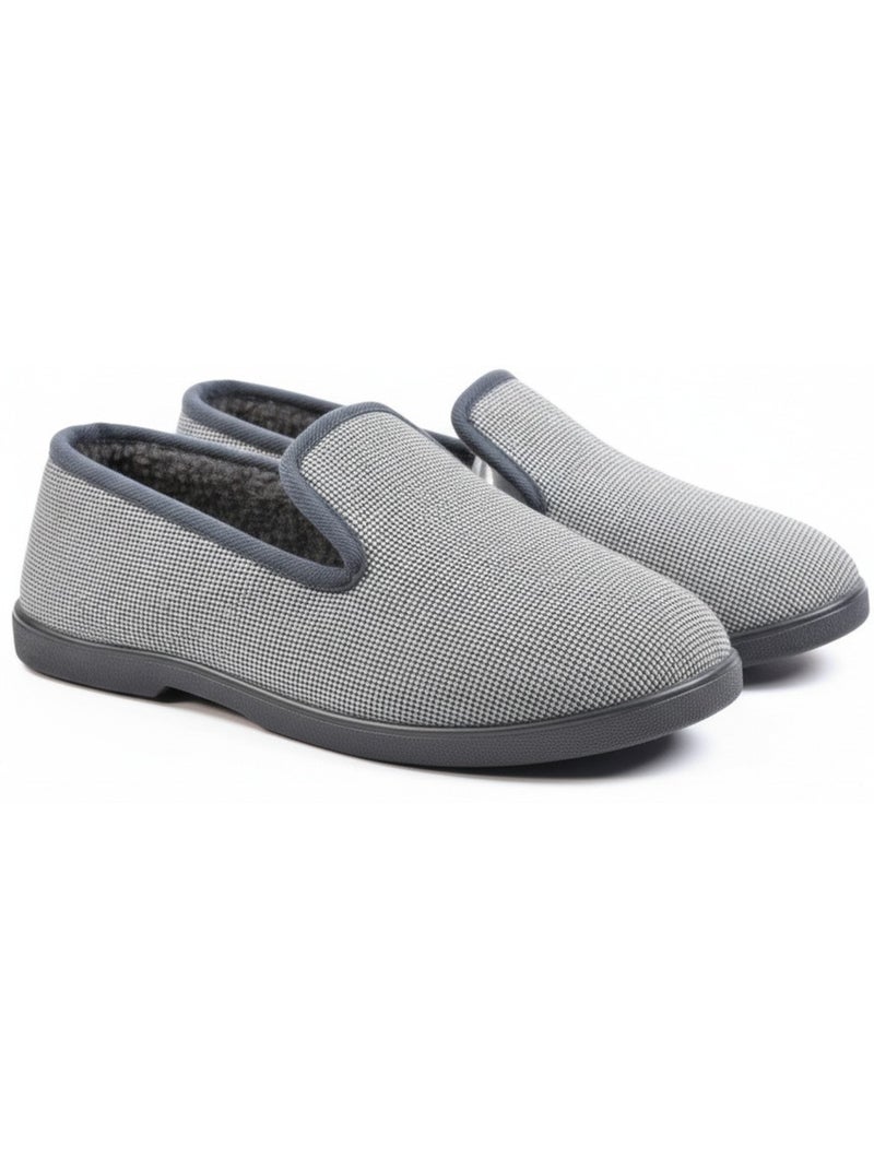 Pantofole uomo ozabi antiscivolo a quadri, suola estraibile Grigio - Kiabi