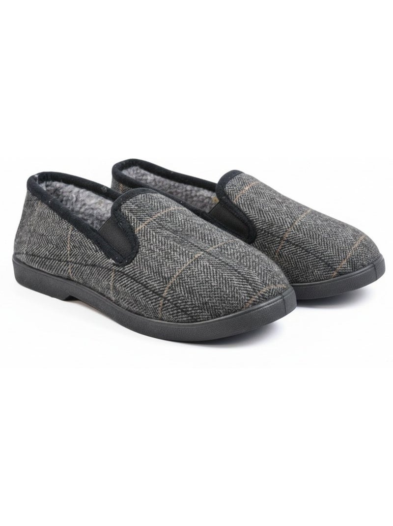 Pantofole uomo ozabi carreaux chevrons suola antidérapante Blu antracite - Kiabi