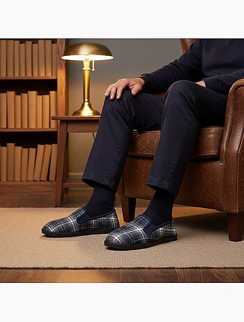 Pantofole uomo ozabi carreaux chevrons suola antidérapante