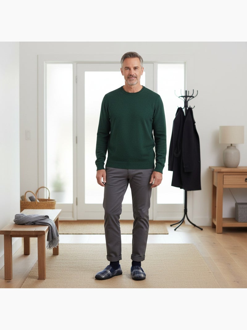 Pantofole uomo ozabi carreaux chevrons suola antidérapante Blu marino - Kiabi