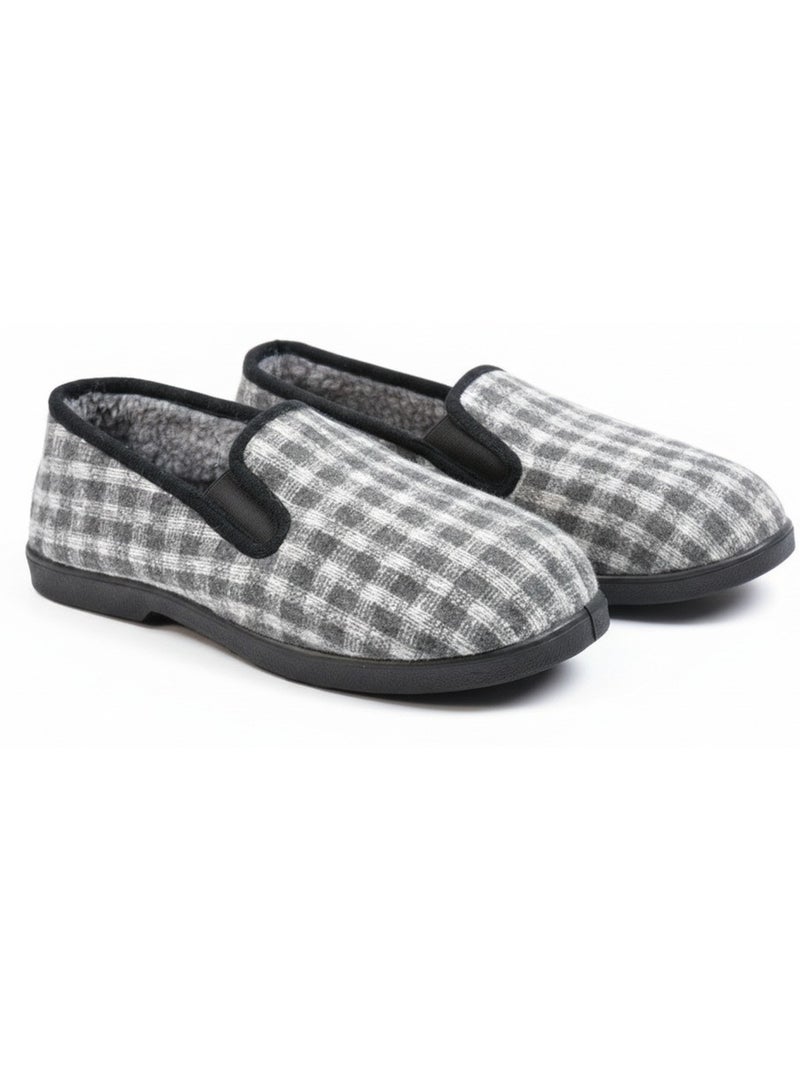 Pantofole uomo ozabi carreaux chevrons suola antidérapante Grigio chiaro - Kiabi