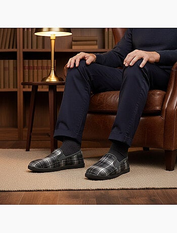 Pantofole uomo ozabi carreaux chevrons suola antidérapante